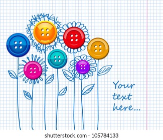 buttons flowers background