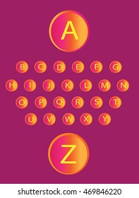 Buttons font vector neon color 