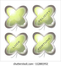 Buttons of fortune A set of green buttons of fortune on the white background
