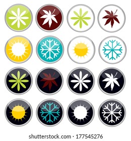 buttons with four seasons icons