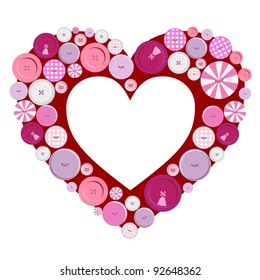 Buttons frame heart for Valentine's Day