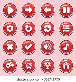 Buttons game.Vector GUI elements for mobile games