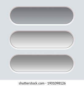 Buttons grey isolated, interesting navigation  panel for website, editable vector illustration.