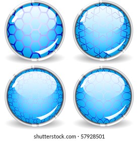Buttons with a grid pattern within. Vector.