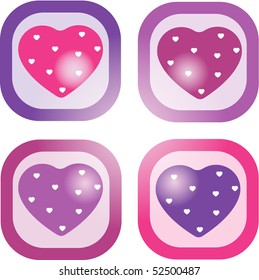 buttons with hearts