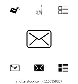 Buttons icon. collection of 7 buttons filled and outline icons such as menu, mail. editable buttons icons for web and mobile.