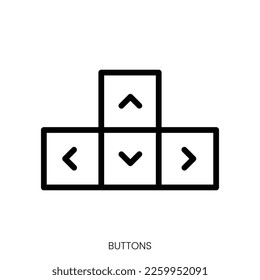 buttons icon. Line Art Style Design Isolated On White Background
