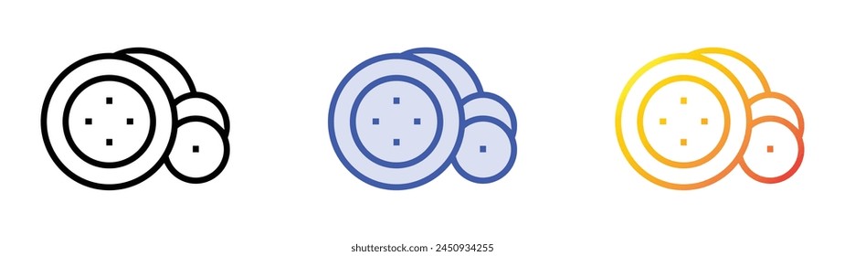 buttons icon. Linear, Blue Fill and Gradient Style Design Isolated On White Background