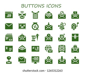  buttons icon set. 30 filled buttons icons. Simple modern icons about  - Mailing, Mail, Knit, Thread, Envelope, Mails