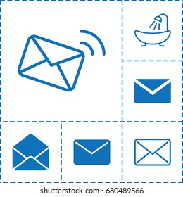 Buttons icon. set of 6 buttons filled and outline icons such as envelope, mail