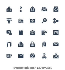 buttons icon set. Collection of 25 filled buttons icons included Mail, Gameplay, Envelope, Sash, Media encoder, Buttons, Knit