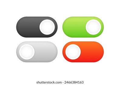 Conjunto de iconos de Botones. Iconos de control deslizante. Estilo plano. Iconos vectoriales