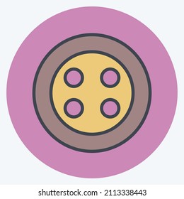 Buttons Icon in trendy color mate style isolated on soft blue background
