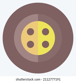 Icono de botones en estilo plano de moda aislado en un fondo azul suave