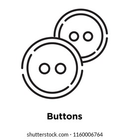 Buttons icon vector isolated on white background, Buttons transparent sign , sign and symbols in thin linear outline style
