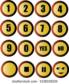 Buttons or icons with digits