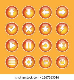 
Buttons with icons for the menu and interface of mobile applications and games.