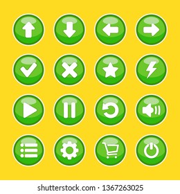 
Buttons with icons for the menu and interface of mobile applications and games.