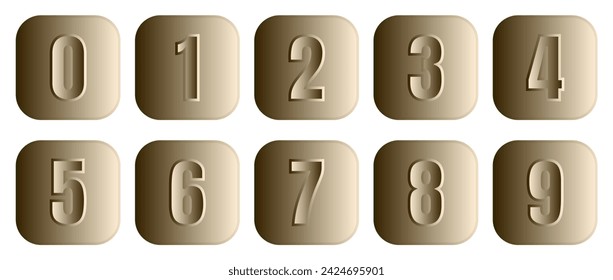 Buttons icons with numbers from zero to nine.