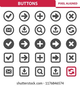 Buttons Icons. Professional, pixel perfect icons, EPS 10 format.
