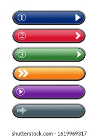 Buttons icons set isolated on white background. Vector illustration