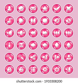 Buttons with icons for user interface design for games.