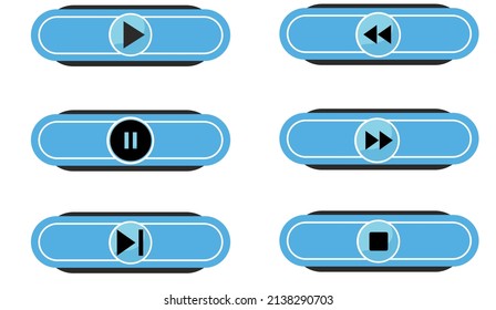 Buttons ideal for playing music or movies. Modern look colors can be changed.