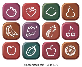 Buttons with images of fruit