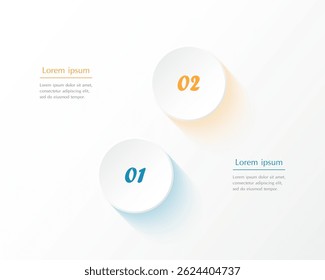 Buttons infographic template with 2 steps, options, parts or processes. Presentation of teamwork or business processes.