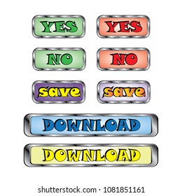 buttons with inscriptions