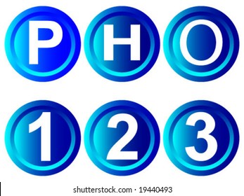 buttons with letters and numbers