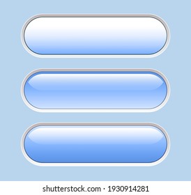 Buttons light blue isolated, interesting navigation  panel for website, editable vector illustration.