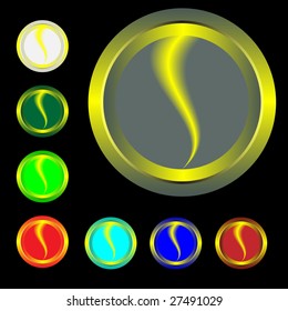 Buttons with a lightning and a board. Vector. Without mesh.