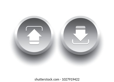 Buttons up load and down load sign icon