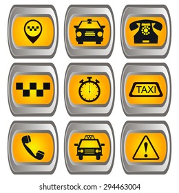 buttons with logos taxi