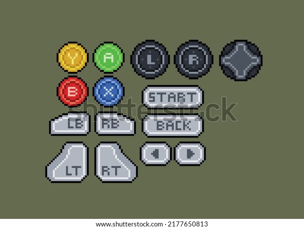 Buttons Made Pixel Art Style Stock Vector (Royalty Free) 2177650813 ...