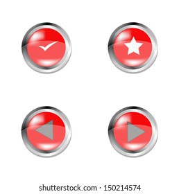 buttons with a metal rim. Vector EPS 10