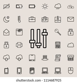buttons from the mixer icon. Detailed set of minimalistic icons. Premium graphic design. One of the collection icons for websites, web design, mobile app on colored background