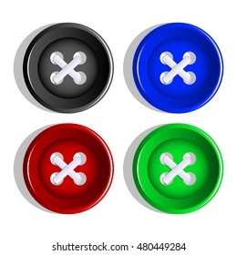 Buttons. Multi-colored plastic buttons. Vector Image.