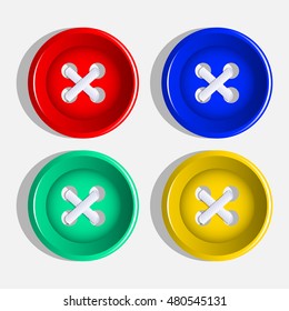 Buttons. Multi-colored plastic buttons. Vector Image.