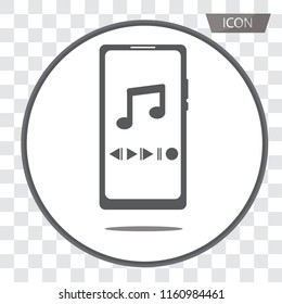 Buttons for music playback on mobile icon vector isolated on white background.