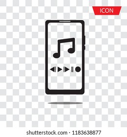 Buttons for music playback on mobile icon vector isolated on white background.