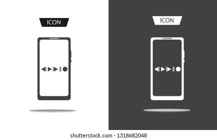 Buttons for music playback on mobile icon vector isolated on white background.