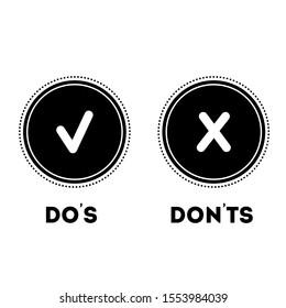 Buttons are ok, do's and don'ts for web design, application, site or other. Vector.