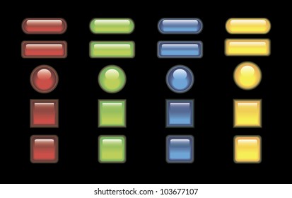 buttons on a black background