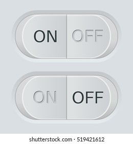 Buttons. On and off. Vector illustration