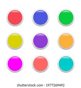 Buttons on white background, vector illustration
