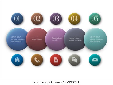Buttons options - infographics and web design. Vector EPS10