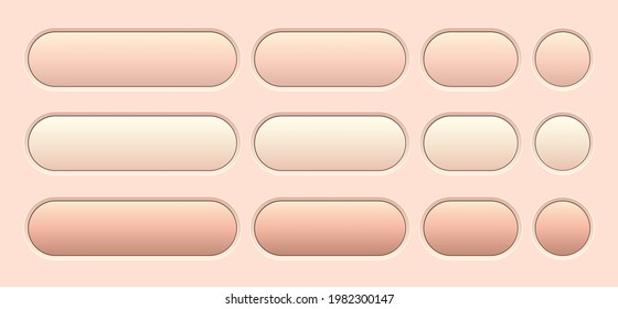 Buttons orange isolated, interesting navigation panel for website with soft pastel colors, editable vector illustration.
