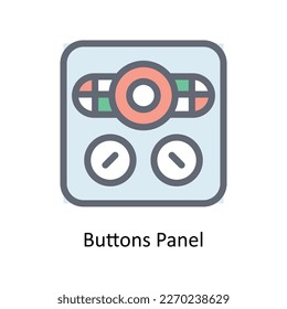 Buttons Panel Vector   fill outline Icons. Simple stock illustration stock